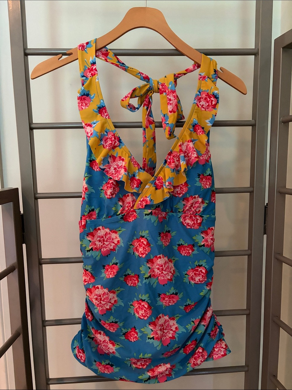 Matilda Jane Blue & Yellow Floral Women’s Swim Tank